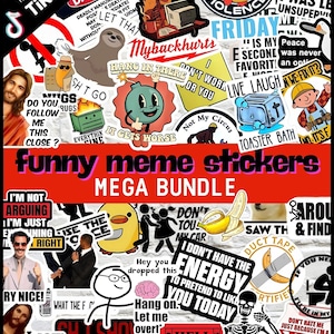 Funny Sarcastic Memes Printable Stickers PNG Bundle | Sarcastic Quotes PNG Stickers | Adult Humor Sassy Print Cut Stickers Digital Download