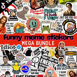 Paquete de pegatinas PNG de memes sarcásticos divertidos - Humor adulto / Pegatinas atrevidas para imprimir y cortar / Citas sarcásticas / Descarga digital