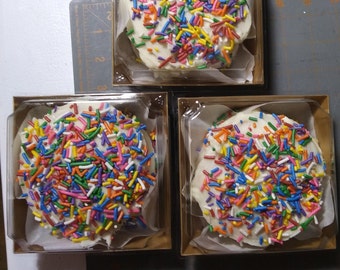Fiesta! Mini Cakes  Set of 3 Vanilla Sprinkle With Buttercream Frosting  San Antonio PICK-UP ONLY