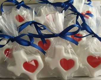 Texas Shaped Soap Gifts(10), Stocking Stuffers, Gift for Her, Thank you gift, Reunion favor,  hostess gift, wedding, or party favor