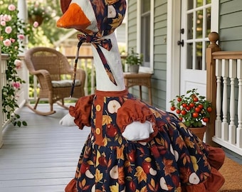 Autumn Fall Porch Goose Dress Outfit ~ Thanksgiving