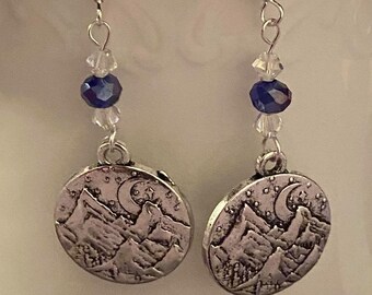 Bronze Hook Earrings Celtic Knot & Pearl Scottish Tartan Outlander Jewelry 