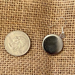 Unique Abstract Dangle Earth Tone Earrings, Hand Painted Pebeo Paint, Resin, Sterling Silver image 4