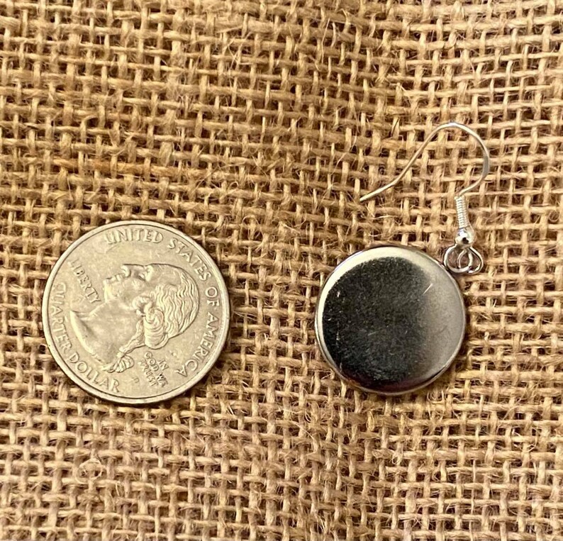 Unique Abstract Dangle Earth Tone Earrings, Hand Painted Pebeo Paint, Resin, Sterling Silver image 4