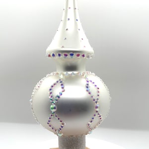 11 inch Glossy White Christmas Finial Christmas Tree Topper