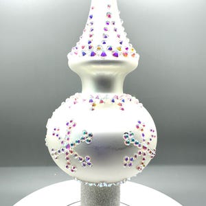 11 inch Matte White Christmas Snowflake Finial Christmas Tree Topper