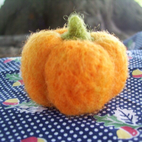 Pumpkin Waldorf needle felted autumn decoration