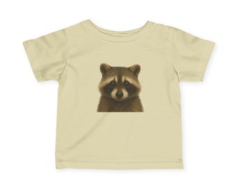 Adorable Raccoon Infant Tee | Cute Baby Outfit, Animal Lover Gift, Toddler Apparel, Playdate Clothing, Nursery Essentials
