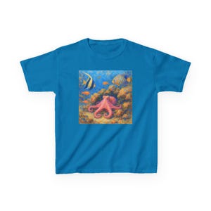 Ocean Adventure Kids Tee, Cute Octopus Shirt, Children&#39;s Summer Wear, Sea Life T-Shirt, Birthday Gift for Kids, Beach Day Apparel