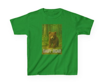 Baby Bear Kids Tee, Cute Animal Shirt, Kids Nature Clothing, Gift for Young Nature Lovers, Birthday Gift, Animal Lover Tee