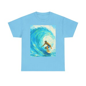 Surfing Vibes Unisex Heavy Cotton Tee, Casual Beach Wear, Ocean Lover Gift, Summer Style, Surfing Merchandise, Relaxed Fit Tee