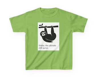 Kids Sloth Tee - Ultimate Chill Gurus Shirt, Fun Kids Apparel, Sloth Lover Gift, Birthday Shirt, Nature Lover Tee, Gifts for Kids