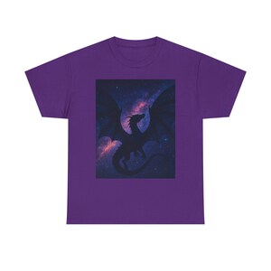 Cosmic Dragon T-Shirt, Unisex Heavy Cotton Tee, Fantasy Tee, Gift for Dragon Lovers, Sci-Fi Inspired Shirt, Space Art Apparel, Unique Dragon