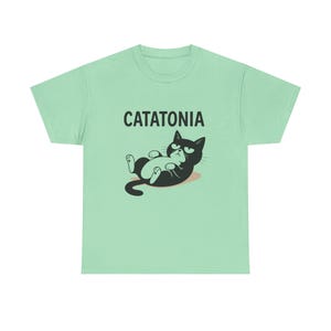 Catatonia Cat Unisex Heavy Cotton Tee - Funny Pet Lovers Shirt, Gift for Cat Owners, Cat-Themed Clothing, Birthday Gift, Cute Cat Tee