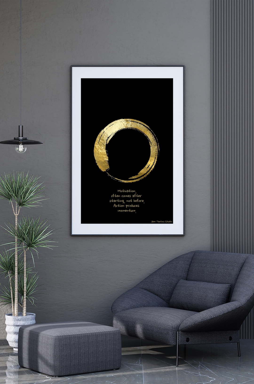 Motivation ~ Minimalist Enso Circle Wall Art, Zen Buddhism Digital ...