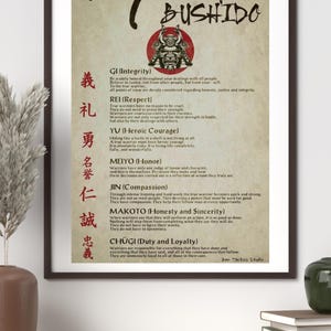 Bushido Code Printable • Samurai Warrior Wall Art • Zen Motivational ...