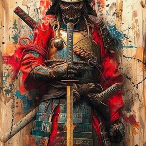 Samurai Krieger Wandkunst • Bushido Code Druck • Zen-motivierendes Poster.