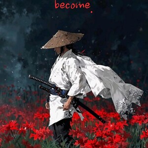 Samurai Krieger Wandkunst • Bushido Code Druck • Zen-motivierendes Poster.