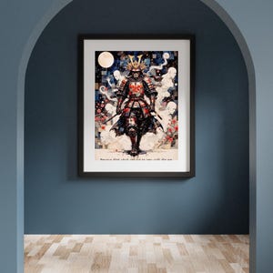 Samurai Warrior wall art • Bushido Code print • Zen motivational poster.Japanese Martial Decor • Stoic home or office inspiration •
