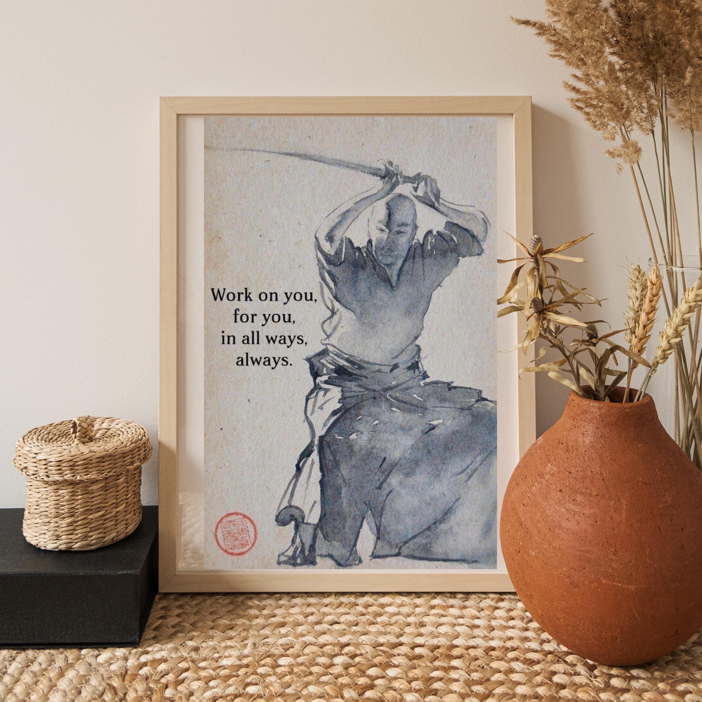 Working Samurai Work on You~ Samurai Warrior Wall Art, Bushido Code Print, Zen ...