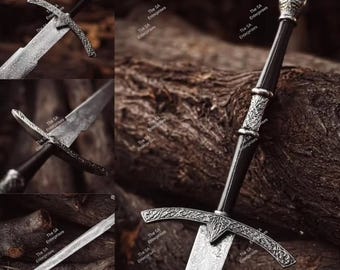 Damascus Sword, Handmade Double Handed Sword, Long Sword, Viking Sword, Hand Forged Sword, Best Birthday, Anniversary Gifts, Christmas Gift