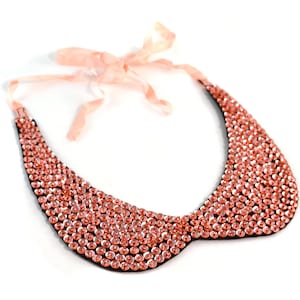 Peach Collar Necklace Sequin Accessory