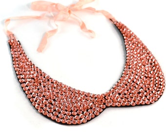 Peach Collar Necklace Sequin Accessory