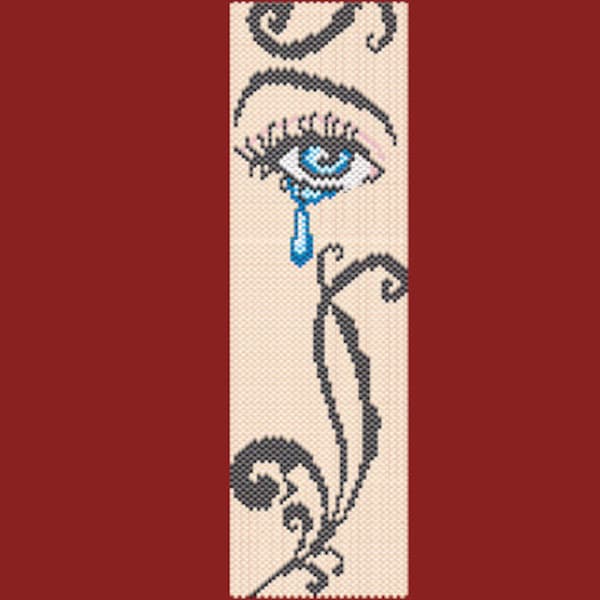 Beading Pattern - Peyote bracelet or Brick Stitch - Printable PDF - Crying Eye Design