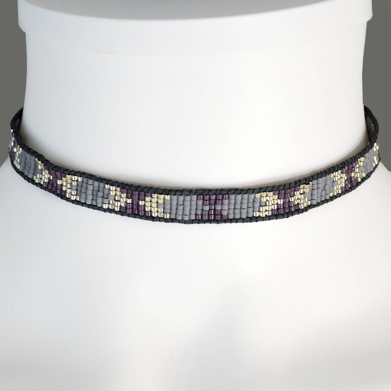Purple Boho Choker Adjustable Boho Choker Collar