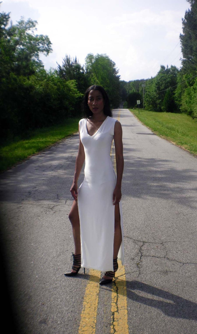 Double Side Slit Sleeveless V Maxi Dress Also Plus image 2