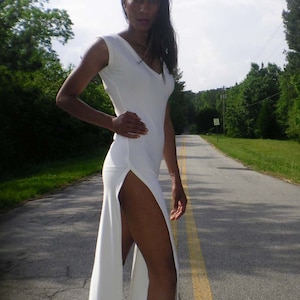 Double Side Slit Sleeveless V Maxi Dress Also Plus image 1