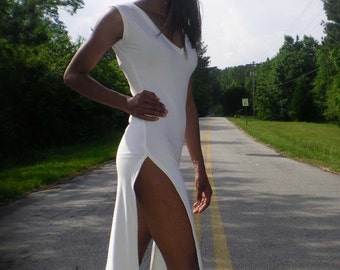 Double Side Slit Sleeveless V Maxi Dress Also Plus - Size Ready To Ship