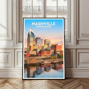 Nashville Poster, United State Travel Print, Tennessee Wall Art, Nashville Tennessee Print, Nashville City Gift, Home Decor, Nashville Art