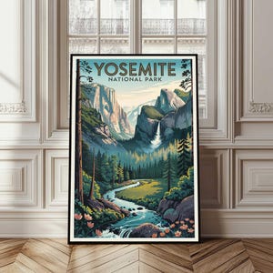 Yosemite National Park Poster, Yosemite Travel Poster, California Wall Art, California Print, Forest Poster, Nature Poster, Yosemite Art