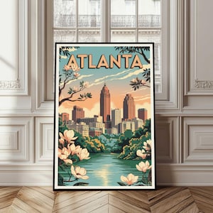 Atlanta Poster, Atlanta Travel Poster, Atlanta Georgia Print, Georgia Wall Art, Atlanta City Gift, Atlanta Illustration Art, Home Decor
