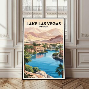 Lake Las Vegas Poster, United State Travel Print, Nevada Wall Art, Las Vegas Nevada Print, Las Vegas City Gift, Lake Las Vegas Art