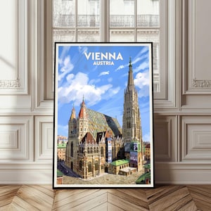 Vienna Poster, Vienna Austria Travel Poster, Austria Wall Art, Vienna City Gift, Vienna Travel Print, Home Decor, Vienna Art