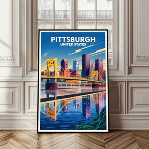 Pittsburgh Poster, United State Travel Print, Pennsylvania Wall Art, Pittsburgh Pennsylvania Print, Pittsburgh City Gift, Pittsburgh Art
