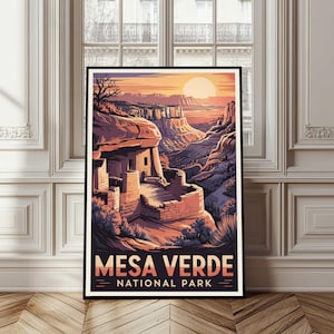 Mesa Verde National Park Poster, Mesa Verde Travel Poster, Colorado Wall Art, Colorado Print, Mesa Verde Art, Forest Poster, Nature Poster