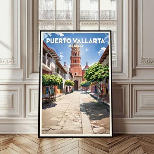 Puerto Vallarta Poster, Puerto Vallarta Travel Poster, Puerto Vallarta Mexico Print, Puerto Vallarta Wall Art, Puerto Vallarta City Gift