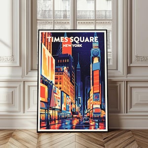 Poster di Times Square, stampa di viaggio negli Stati Uniti, regalo di New York City, arte murale di Times Square, stampa di Times Square, paesaggio urbano di New York, arredamento per la casa