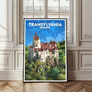 Transylvania Poster, Transylvania Travel Poster, Transylvania Romania Print, Romania Wall Art, Transylvania City Gift, Transylvania Decor
