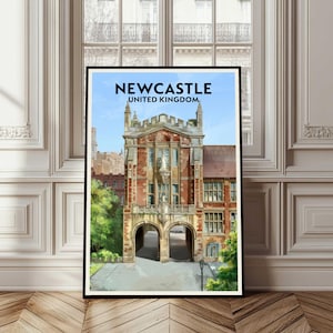 Newcastle Poster, United Kingdom Travel Print, Newcastle Wall Art, Newcastle City Gift, UK Vacation Gift, Newcastle Art, Home Decor