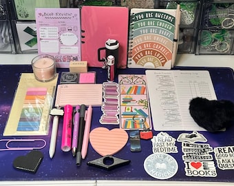 Book Lover Bundle - BLACK and PINK - Bookish Gift Set for Readers & Writers