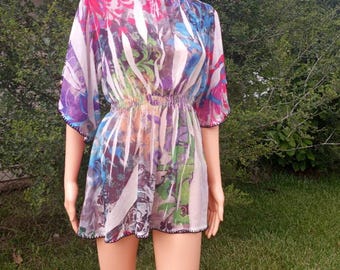 Sheer Multi- Color Blouse Top
