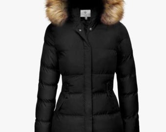 Women's fashion Winter Coat warm with faux fur & removable hood Size (5X)
