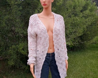 Exquisite knitted crochet cream top Pre- Owned