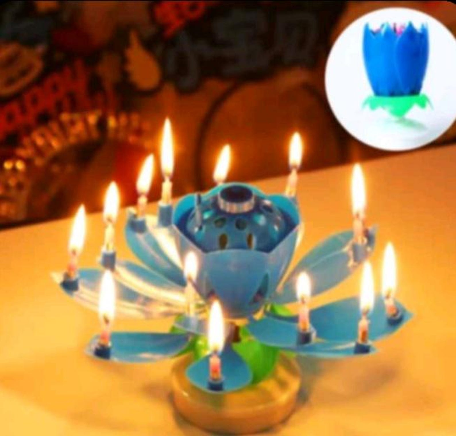 Musical Rotating Flower Birthday Candle: Plays Happy Birthday 14 ...