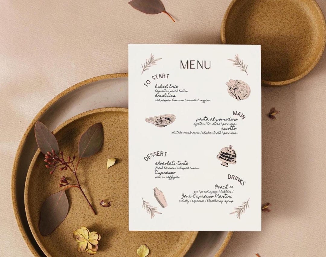 Classy Dinner Menu Template (editable/customizable Canva Template ...