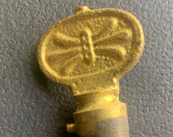Old Gothic Brass Gas Valve Key Pendant Steampunk Jewelry Assemblage Supply - Victorian era